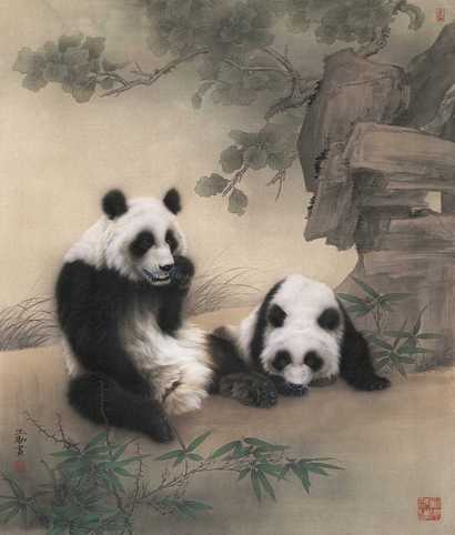 王生勇 2005年作 熊猫 镜心